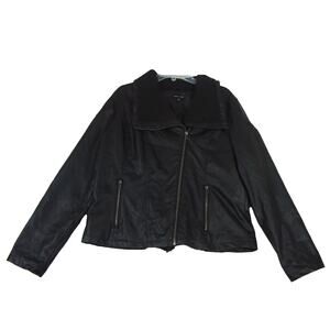 New Look Moto Faux Leather Jacket Women's Size‎ XL Black